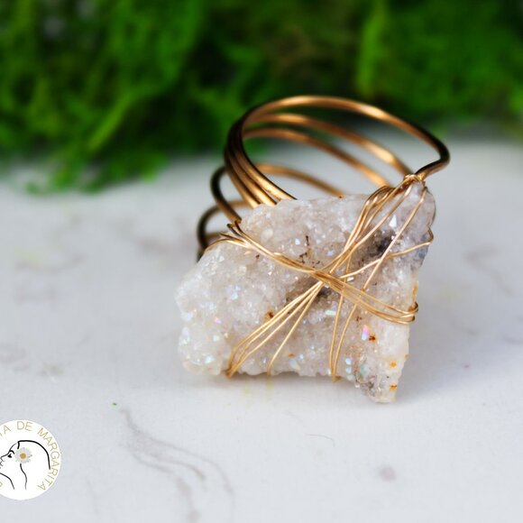 New custom made ring wire wrapped semi precious stones - Picture 1 of 6